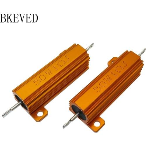 RX24 50W Aluminum Power Metal Shell Case Wirewound Resistor 0.01 ~ 100K 0.1 0.5 1 1.5 2 6 8 10 20 100 150 200 300 1K 10K ohm