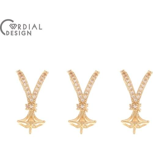 Cordial Design 50Pcs 7*17MM Jewelry Accessories/DIY Making/CZ Charms/Connectors/Hand Made/Pendant/Jewelry Findings & Components