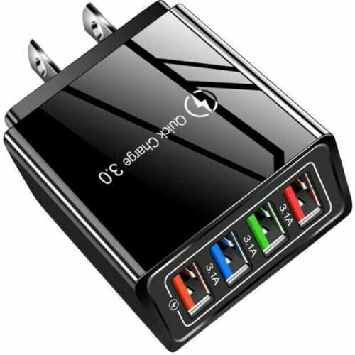 4 Port USB 3.0 Fast Quick Charge Hub Wall Charger US Plug for iPhone Huawei Xiaomi Mobile Phone Supply Power Adapter Accessories