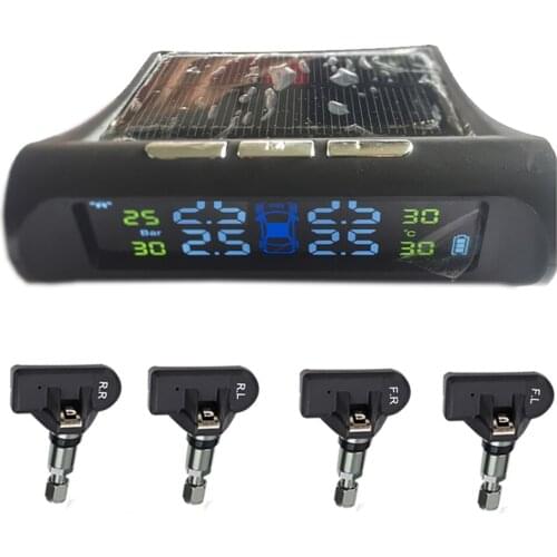 Tire Pressure Monitoring system get real-time tire pressure data Solar Power & USB port charging with 4 internal sensors