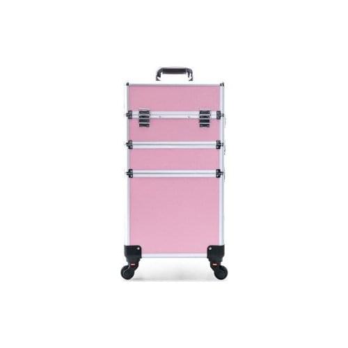 4 in 1 Professional Cosmetic Case Portable Aluminum Makeup Organizer Case Trolley Large Capacity Women Travel Makeup Bags