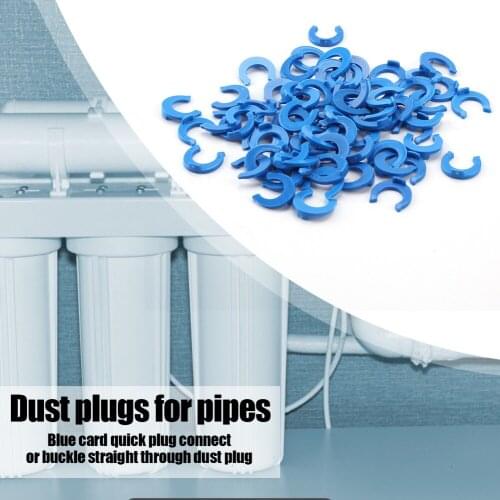 50pcs/lot 1/4 3/8 OD Tube PE Pipe Fitting Blue Clip C-ring Hose Quick Connector Aquarium RO Water Filter Reverse Osmosis System
