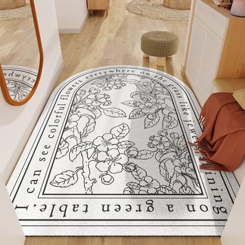 Entrance waterproof door mat Outdoor carpet semicircle Porch PVC Elasticity fluffy floor mat bathroom anti-slip carpet custom