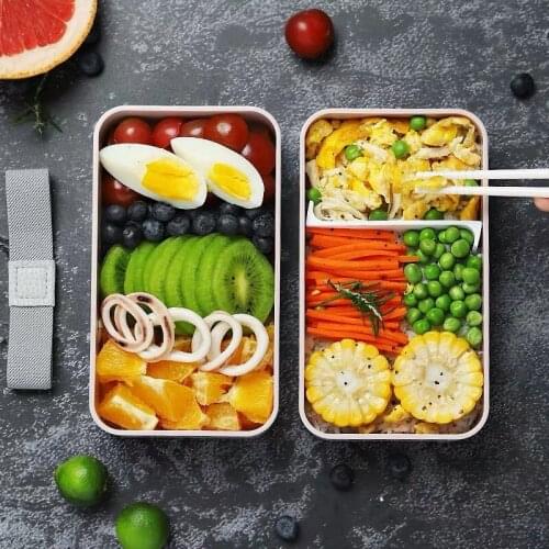 Japanese bento box Office worker I double separated lunch box portable microwave to heat both male and female student cutlery
