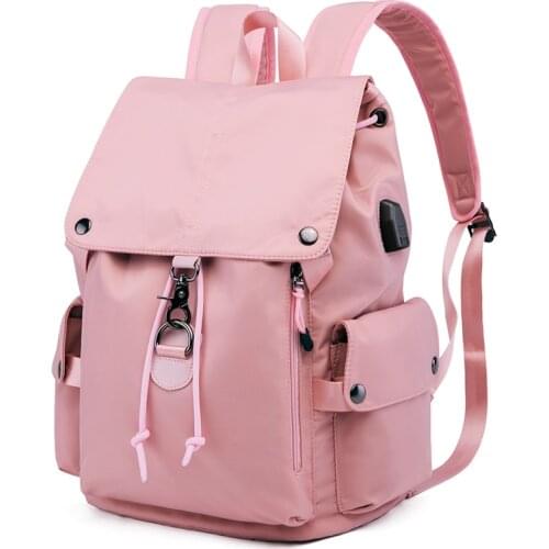 DC.Meilun Hot Sale Waterproof Women Leather Backpack Fashion Travel Laptop Backpack For Girls With USB Charge