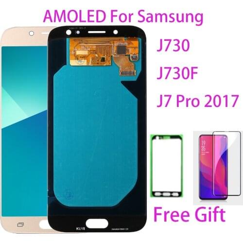 AMOLED LCD Screen For Samsung Galaxy J7 Pro 2017 J730F J730FM Touch Screen Digitizer LCD Display Frame For Samsung J730 J7 Pro