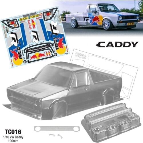 1/10 VW Caddy Pickup Truck Clear Body + Lamp Cup For Radio Control Toys On Road Off-Road Rc Rally Cars