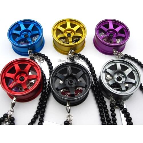 10pcs CNC Aluminium alloy TE37 Car Wheel Rim RearView Mirror Pendant Hanging Ornament