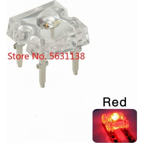 100pcs F3 3mm Piranha Red LED Super Flux 20mA Emitting Diode Transparent Ultra Bright Round Head Water Clear Lamp Light Beads