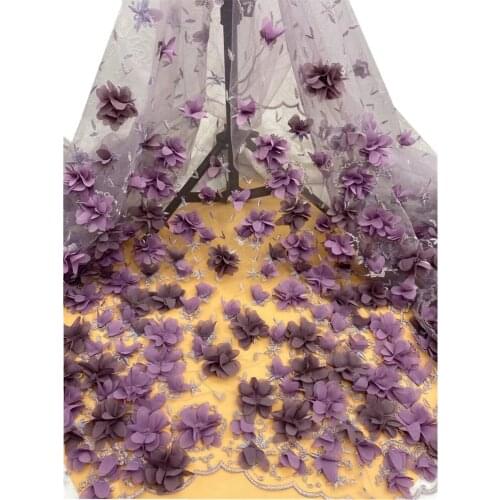 3D Flower Tulle Lace Fabric African Lace Fabric 2021 High Quality Lace Nigerian French Mesh Net Lace Fabrics Sewing jh66-414