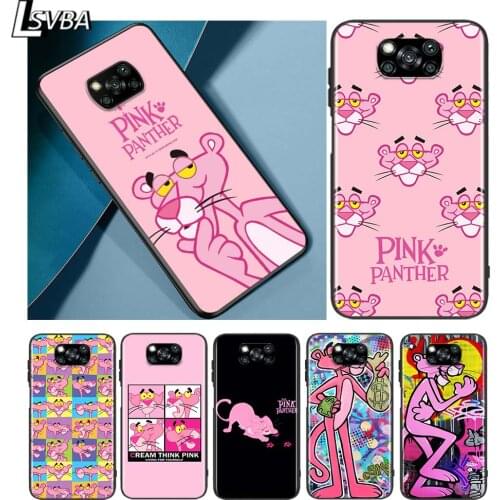 Pink Panther cute for Xiaomi Redmi K30 K30S Mi 10T Lite Pro Poco X3 NFC X2 M3 M2 F2 Pro C3 F1 Soft Black Phone Case