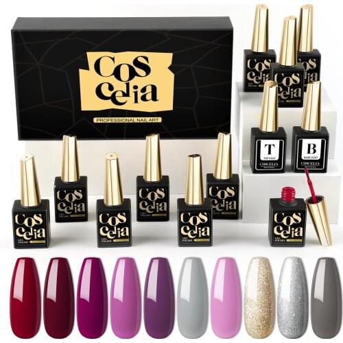 COSCELIA Gel Nail Polish Set Varnishes For Manicure Base Top Coat Soak Off Mix Color Semi Permanent Nail Art Design ​Gel Kit
