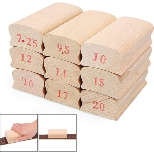 Wooden Polished Radius Sanding Block For Guitar Bass Fret Leveling Fingerboard Luthier Tool Guitar Instrument Repair Accessories