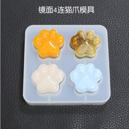 DIY crystal gel mold 4 cat claw silica gel mirror hand-pendant resin baking table gypsum embalming mold