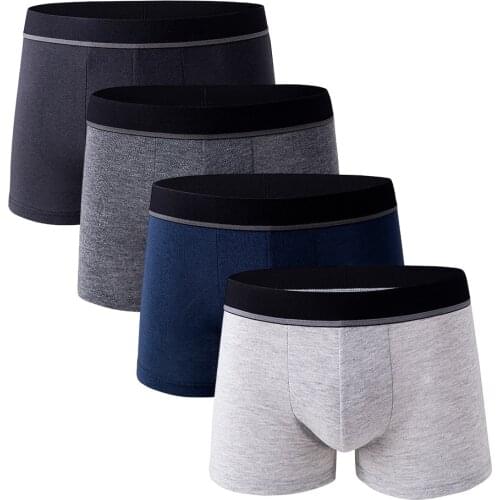 Hot Sale Boxer Men Brand Cotton Mens Panties Underwear Plus Size Underwear Men Boxer Set Man Underpants Boxershorts 4PCS