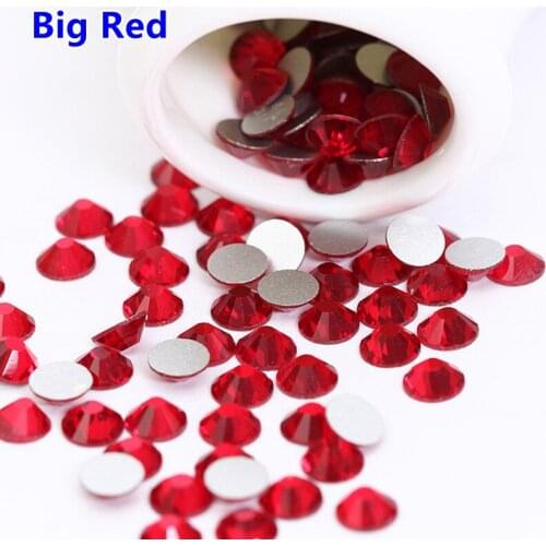 Good Quality ss3-ss34 Light Siam Flat Back Nail Art Glue On Non Hot Fix Rhinestones