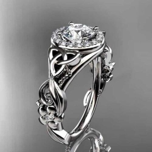 Huitan New Design Ring Luxury Wedding Ring For Women With Round Cubic Zircon Prong Setting Women Jewelry Proposal Ring Hot