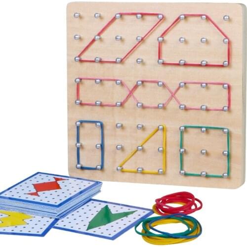 Toys Kids Creative Graphics Rubber Tie Nail Boards Children Educational Wooden Preschool Parent Child Interactive Puzzle Toy