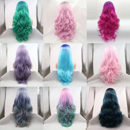 Venvee Cosplay Party Lace Front Wigs New Arrival Body Wave Synthetic Wigs All Colors High-heat Resistance wigs For women use