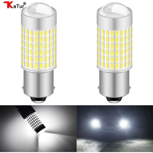 Katur 2x S25 1156 BA15S Led Signal Lights P21W Auto Reverse Lights 6000K White 12V Parking Led Light Lamp Bulbs DRL Driving Lamp