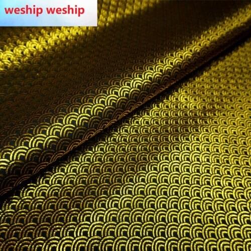 Chinese Classics Golden scale cloud-pattern brocade jacquard Satin silk fabric DIY patchwork bag Book cover Doll hanfu clothes