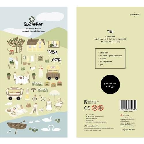 Korea Brand Suatelier Good Afternoon In Farm Scrapbooking Sticker Stationery Hobby DIY PVC Diary Craft Decoration Supplies