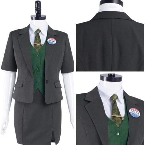 Loki Cosplay Costume Women Uniform Skirt Outfits Halloween Carnival Suit