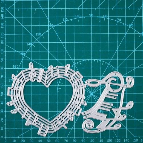 Sheet Music Note Metal Cutting Dies For Heart Shape Place Cards Wedding Name Cards Making Wedding Party Table Decoration New