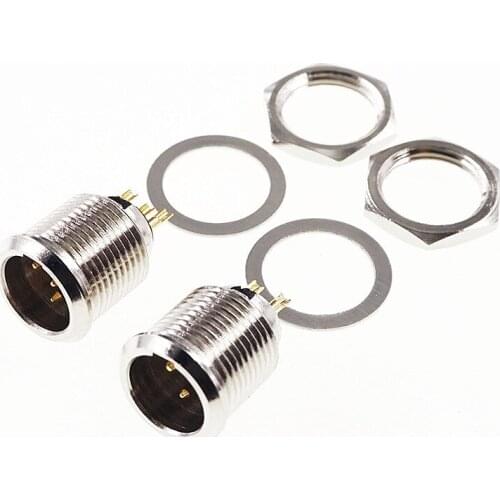 200 pcs 4 position Mini XLR connector Panel Mount Receptacle Male Pins 4 Pin circular Connector straight Solder PCB