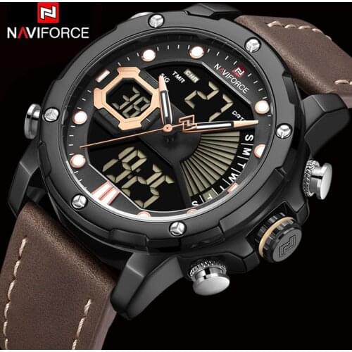 NAVIFORCE 2020 New Fashion Brand Mens Sport Watches Men Military LED Display Quartz Watch Auto Calendar 30M Waterproof Clock