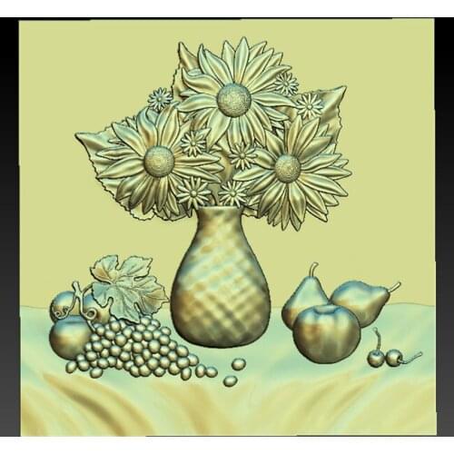 New Art fruit painting STL Model 3d Relief for CNC Router Engraver Carving