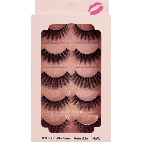 Newest Thick Natural Long 5 Pairs Mink False Eyelashes Set Soft Light Reusable Handmade 3D Fake Lashes Extension 3 Sets/Lot