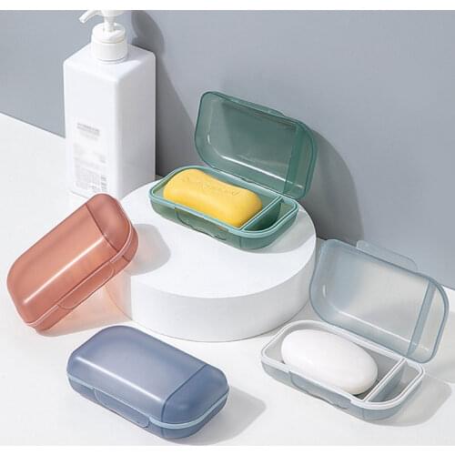 New Plastic Travel Soap Box plate Case Holder Container Wash Shower Bathroom Sealed Soap Case