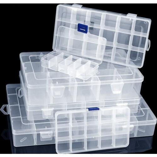 6-36 Grids Plastic Jewelry Storage Box Compartment Earring Bead Screw Holder Case Nail Art Rhinestone