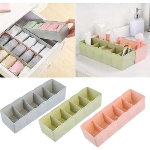 5 Unit Plastic Underwear Bras Sock Ties Organizer Storage Box Desk Drawer Multi-function Plastic Household Storage Box Desk Box4