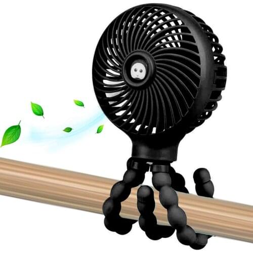 Portable Fan USB Rechargeable Battery Car Baby Cradle Air Cooler Mini Air Conditioner Foldable Fans Home Outdoors Phone Holder