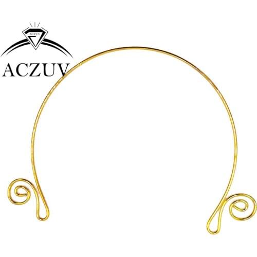 Gold Plated 50pcs 2mm Wire 155mm Metal Collar Circle Choker Necklace Findings Accessories CNW011