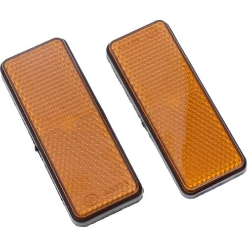 Rectangle Reflectors Marker Universal For Motorcycles ATV Dirt Bike Yellow