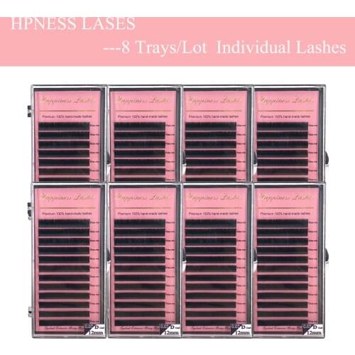 Eye Lashes Extension 3D Individual lash Silk Mink Eyelash Extension 8-15mm All Sizes Premium Soft Lashes HPNESS