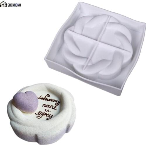 SHENHONG Flower 3D Cake Moulds Silicone Mold Geometric For Ice Creams Chocolates Pastry Art Pan Bakeware Moule