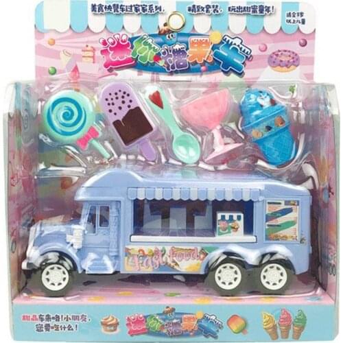 1 Set Dessert Cart Toy Simulation Pretend Play Children Gift Ice Cream Cart Model Funny Toy for Kids