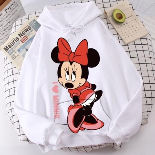 Disney Hoodie Mickey Minnie Mouse Sweatshirt Cartoon Top Long Sleeve Pocket Sweatshirt Fashion Pullover Oversized Men and Women