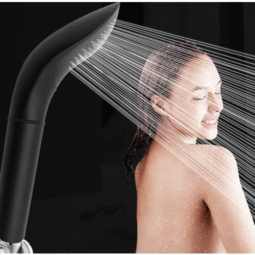 Bathroom Water Softener Shower Head Water Filter High Pressure Black Shower Head with Handheld Water Saving Sprayer Nozzle Set