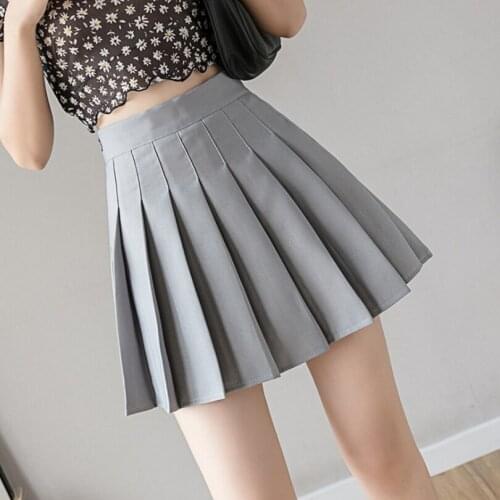 Short Skirt Pleated Skirt Spring And Autumn High Waist 2021 New Female Summer Large Size A-Line Lattice Student Короткая юбка