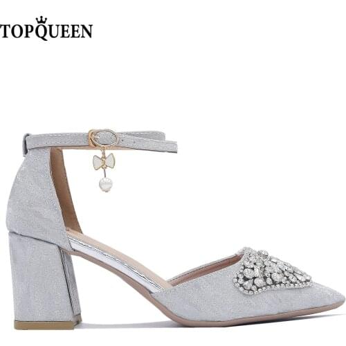 TOPQUEEN-A43 A Pair of Clearance wedding heel Pink Bling Glitter Flats Women Casual Pointed Toe Flat Loafers women wedding Shoes