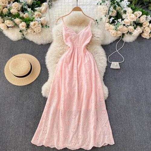 SINGREINY Hollow Backless Strap Dress Women Fashion V Neck Sleeveless A-line Party Dresses Elegant Sexy Off Shoulder Long Dress