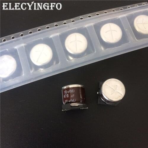 10pcs 470uF 10V470UF ELNA RVJ series 10x10mm 10V470uF Chip type SMD Audio Electrolytic Capacitor