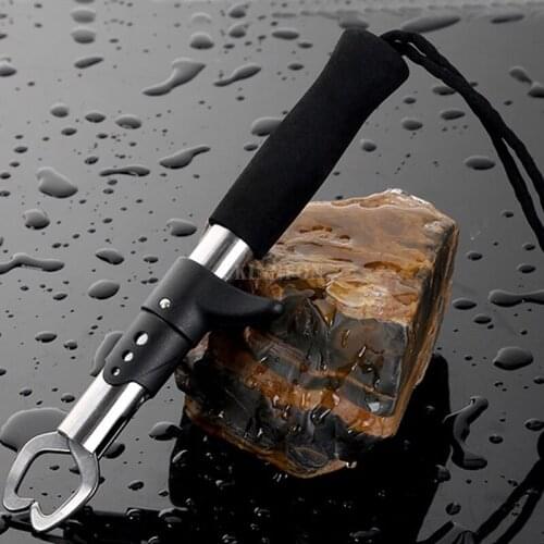 200Pcs/Lot Control Fish Clamp Device Lures Stainless Steel Fishing Lip Grip Holder Grabber Pliers With Weight Scale Ruler Tool