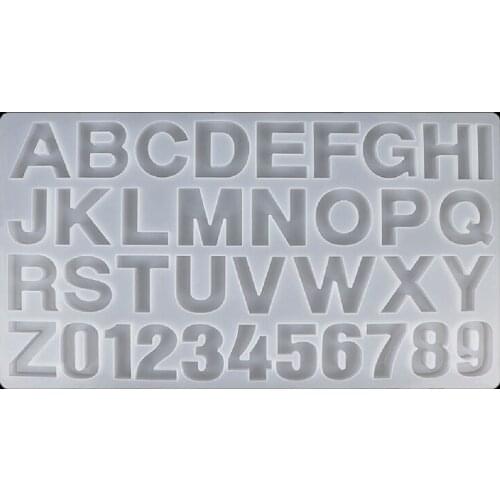 26 English Letter Pendant Resin Mold Number Alphabet Resin Silicone Mold DIY Jewelry Making Letter Keychain Epoxy Craft 1XCA