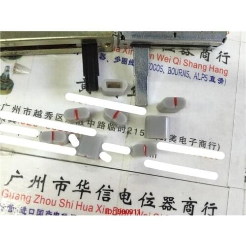 5pcs/lot Equalizer potentiometer fader cap hole 4MM gray red dot wide 7.5MMX high 7MM 2